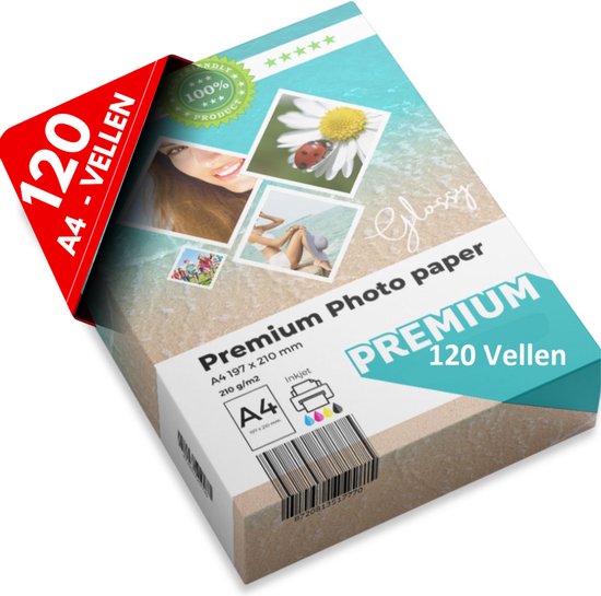 100 vellen glanzend fotopapier, beide zijden Laser Glossy 115g A4