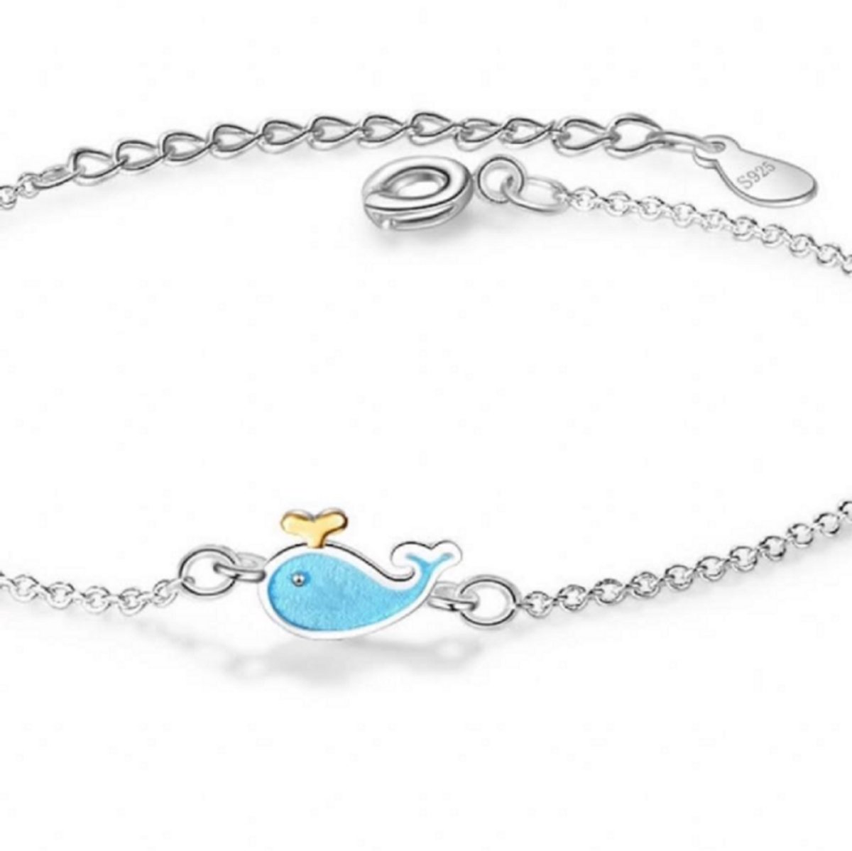 Armband -Zilver- Walvis -16 cm - Charme Bijoux
