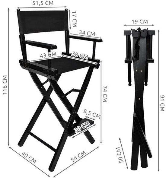 Chaise de Maquillage - Tabouret de maquillage - Chaise de maquillage - Chaise de réalisateur chaise de réalisateur pliante