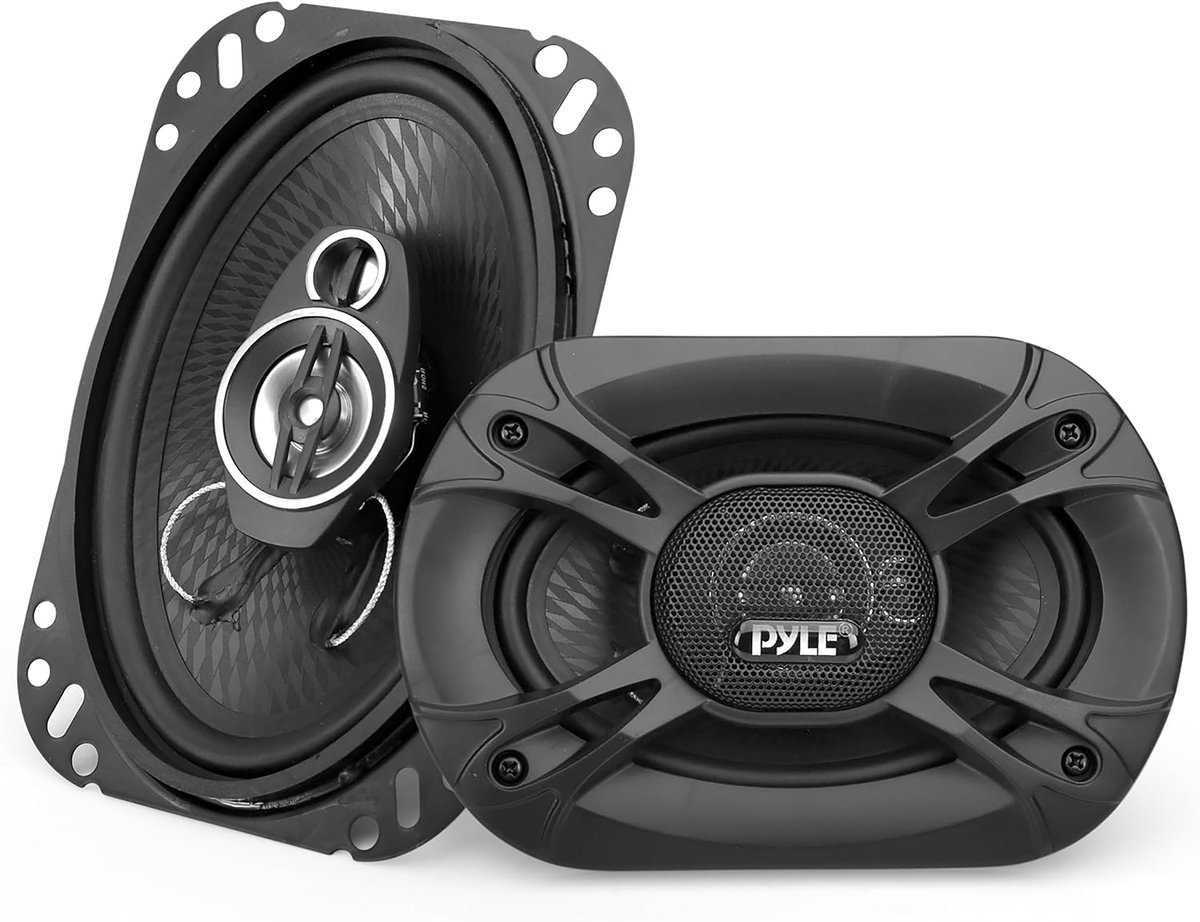 Pyle Auto Luidspreker- 3-Weg Universele Auto Stereo – Autoluidsprekers - Geschikt voor Deur en Zijpaneel Montage - Set van 2 - Zwart