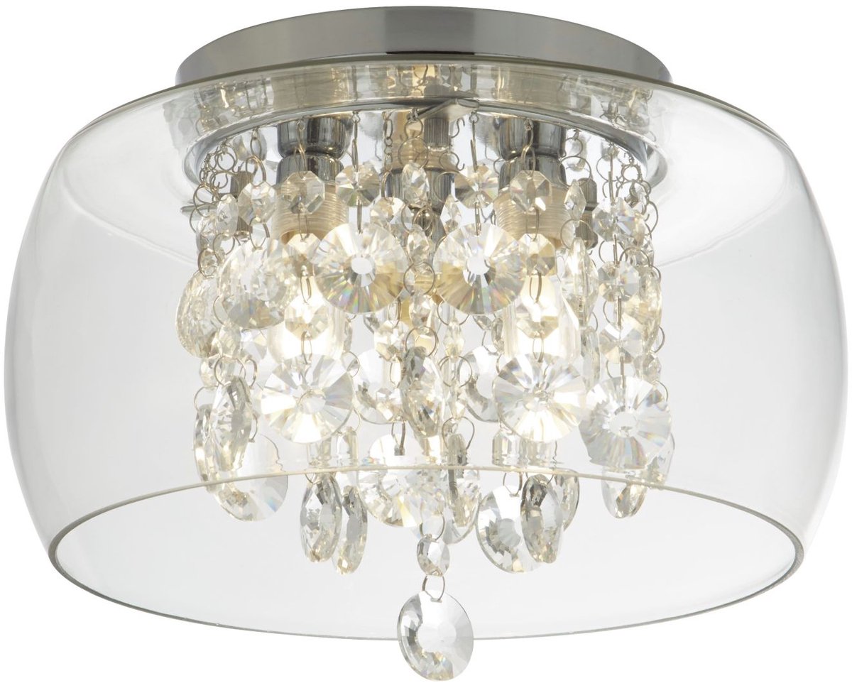 Licht-Erlebnisse - Bischofswerda - Plafonnière - IP44 - G9 - van - Constructiestaal glas - in - Chrom
