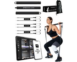 Breaking Limits Pilates Bar – Pilates Stick – Resistance Band Set – Fitness Elastiek – Weerstandbanden – Sport Elastiek Banden – Booty Band – Yoga & Fitness