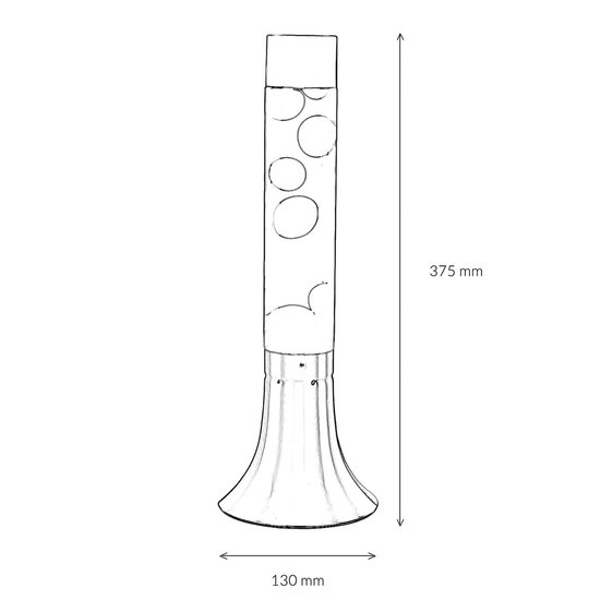 Easylight Lavalamp aluminium in zilver paars rood woonkamer tienerkamer