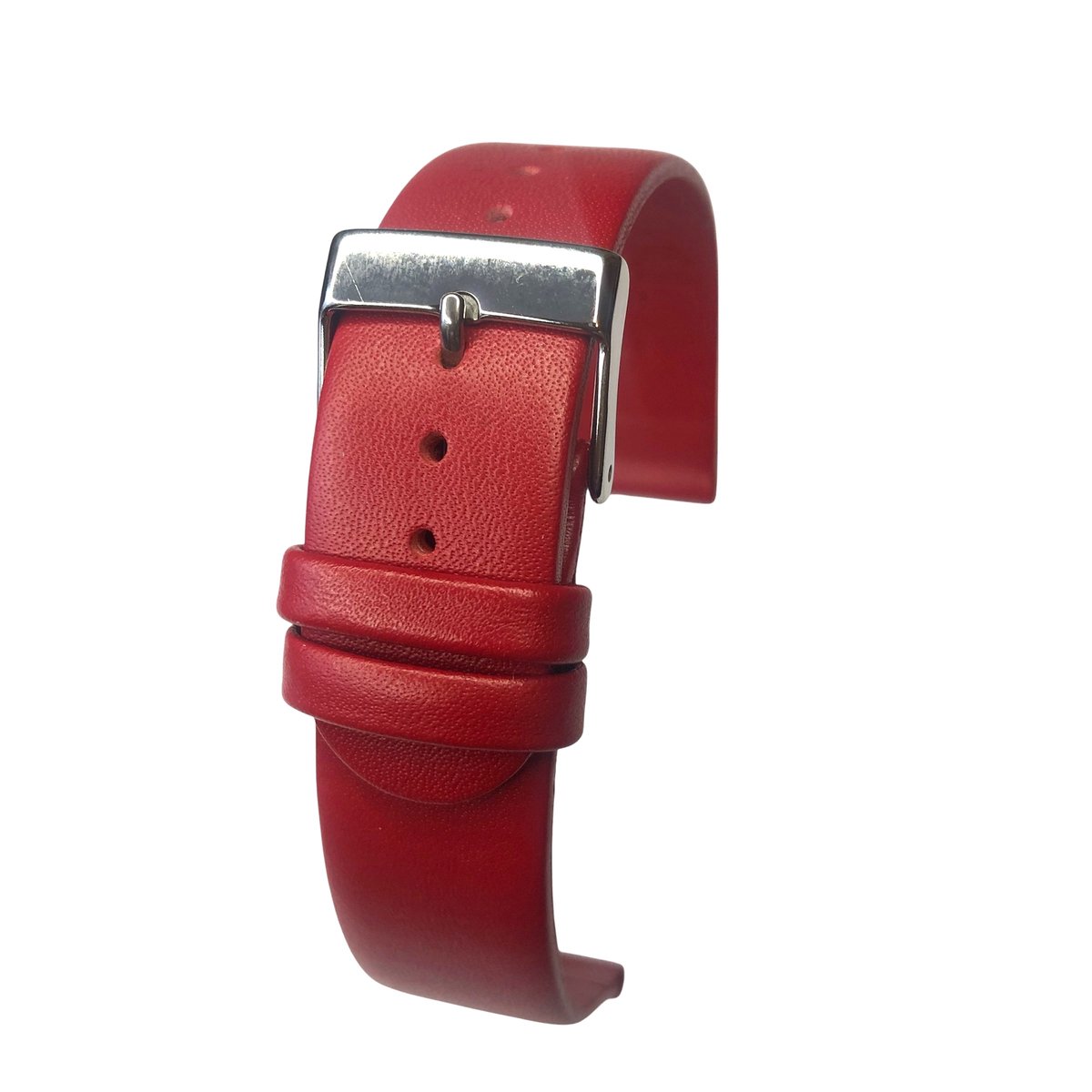 horlogeband-horlogebandje-14mm-echt leer-rood-recht-zacht-soepel-plat-leer-14 mm