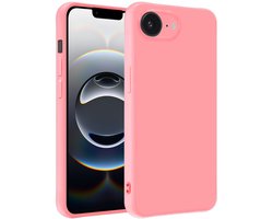 Hoesje - Geschikt voor Apple iPhone 16e / 17e - Sterk & Shockproof - Siliconen Case - Hoes Cover - Telefoonhoes - Lichtroze