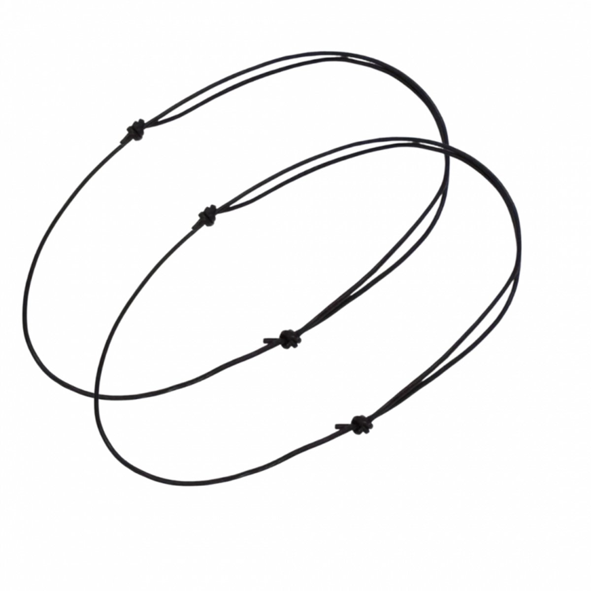2 stuks Ketting - 1.5 mm-Zwart koord schuif allergievrij verstelbaar - Charme Bijoux