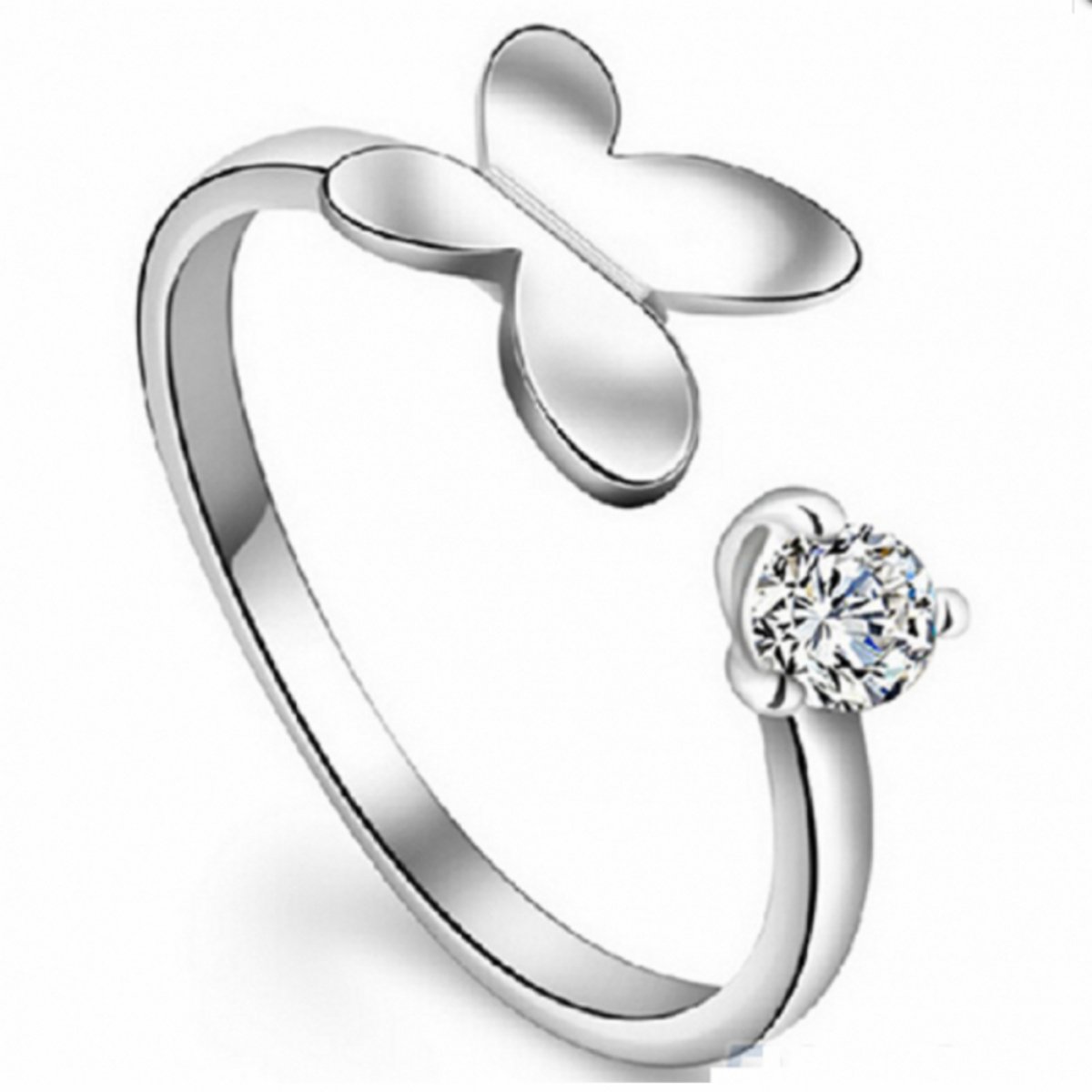 Ring- Vlinder- Zirkonia- Zilverplating- Dames-Charme Bijoux