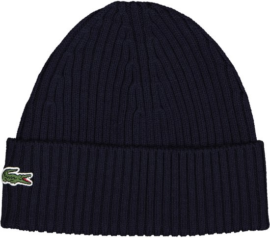 Bonnet Lacoste laine - bonnet tricoté unisexe - bleu marine - Taille: Taille Taille unique