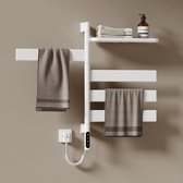 EMKE Elektrische Handdoekradiator - Draaibaar - Slimme Thermostaat & APP - 120W - 76x45cm - met Plank - Handdoekdroger