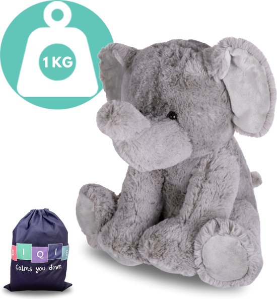 DIQIE Verzwaringsknuffel Ozzie de Olifant - 1 KG - Voor kind & volwassenen