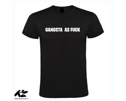 Gangsta As F**k - Unisex T-Shirt - XL - Zwart