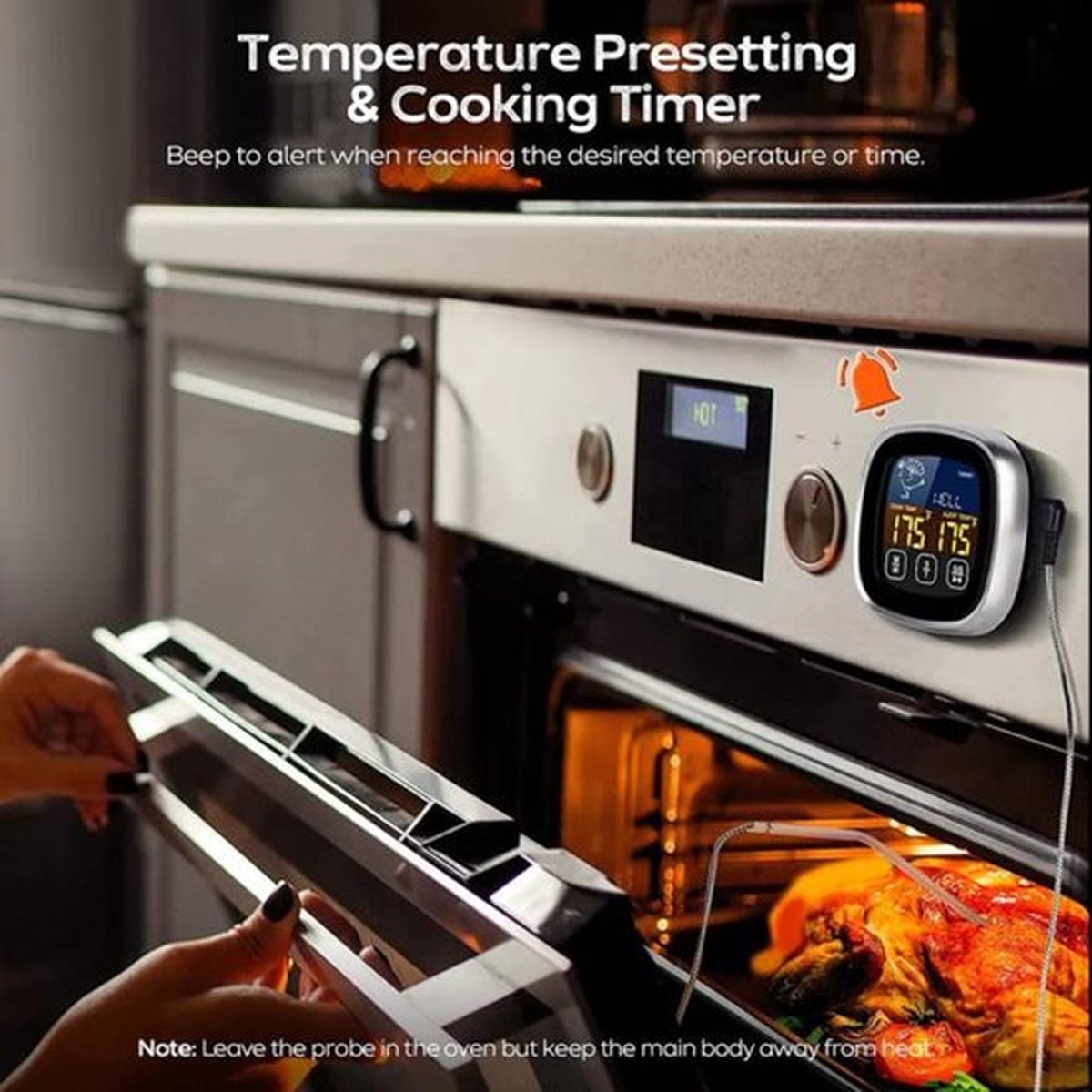 Digitale BBQ Thermometer - Tot 300°C - Waterdicht - Vlees- en Kookthermometer met Alarm & Timer - Inclusief Batterijen — cadeau in Kookcadeaus - foto 5