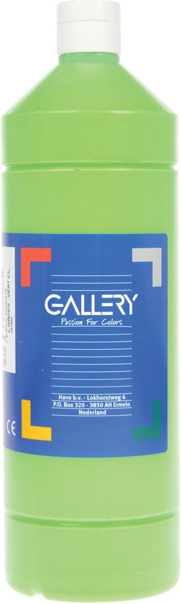 Gallery plakkaatverf, flacon van 1 l, lichtgroen 6 stuks
