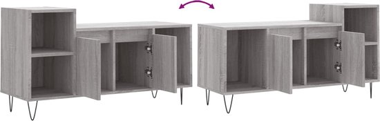 vidaXL Meuble TV - 100x35x55 cm - Chêne Sonoma Grijs Meuble TV - Meuble TV - Meuble Médias - Table basse - Meubles de salon