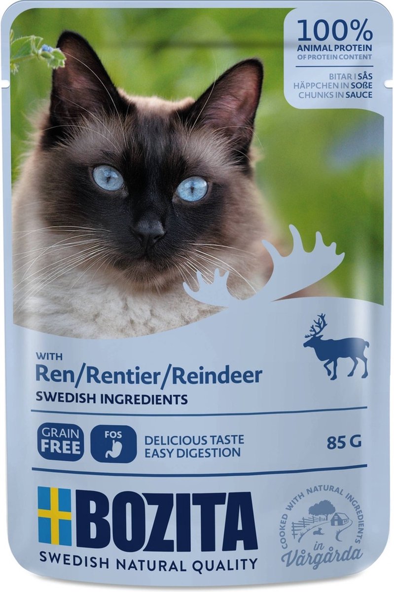 Bozita kattenbrokjes in saus 12x85g - met rendier