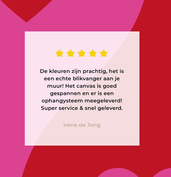 Tableau sur toile 20x30 cm - Décoration murale Minimaliste - Rouge - Rose - Hartjes - Décoration murale murale salon - Décoration chambre - Accessoires chambre - Peintures sur toile