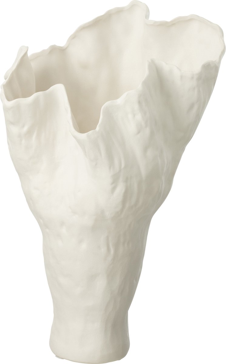 J-Line vaas Corolla Smal - keramiek - wit - 55 cm hoog