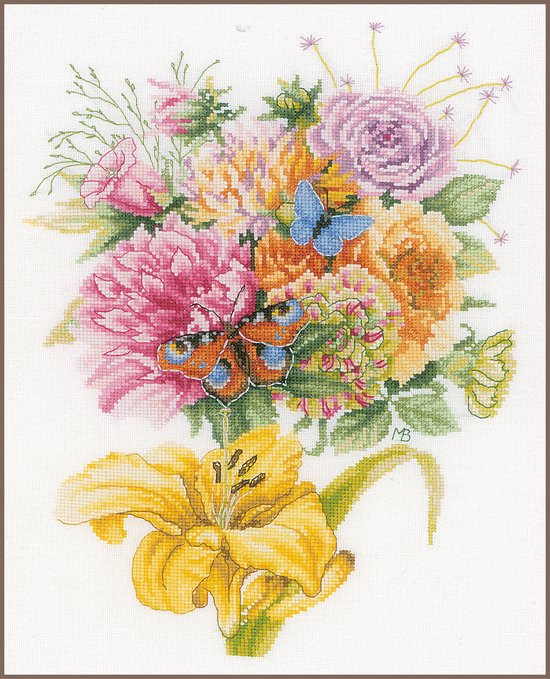 Lanarte - Telpakket kit Fleurig boeket met vlinders - PN-0205834