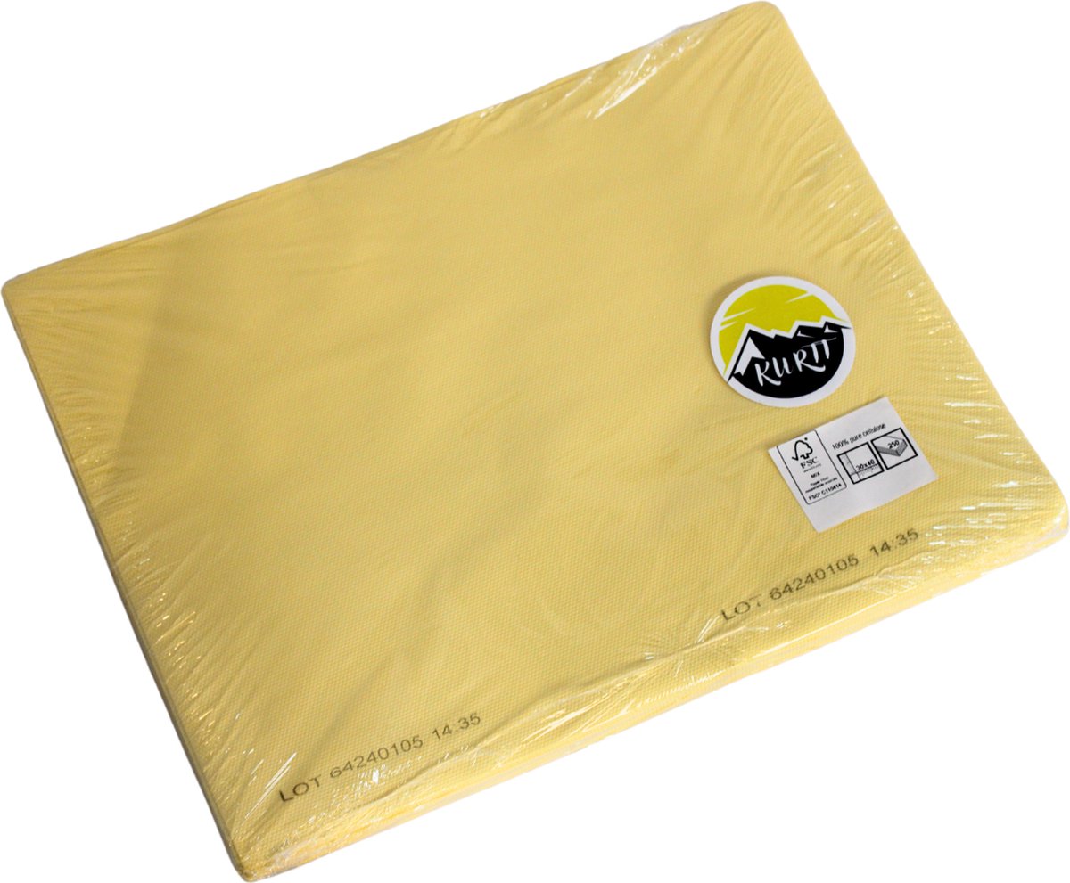 KURTT - 250 Placemats, 30x40cm Antislip Placemat van gecoat papier - Waterafstotende Onderlegger, Onderzetter - creme
