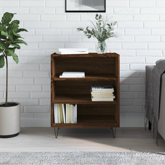 vidaXL Dressoirs 3 st bewerkt hout bruin eikenkleur, kast, opbergkast, bijzetkast, wandkast, houten kast, opslagkast, dressoir met lades