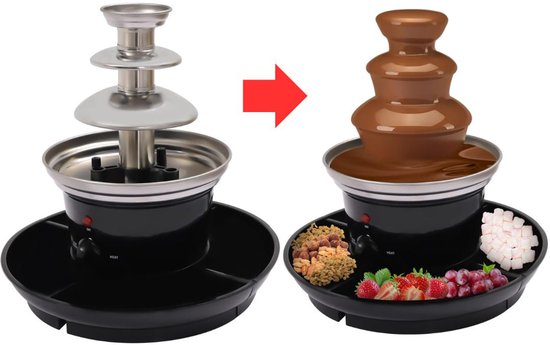 Chocoladefontein, 4 niveaus elektrische smeltmachine, fonduepotset