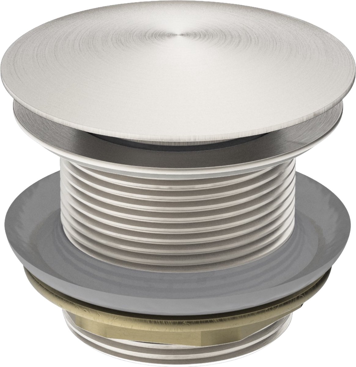 Owen & Finch Bad Afvoerplug (Clickwaste) – Geborsteld Nikkel | Brushed Nickel – Luxe Messing Klikplug voor Bad