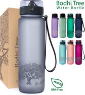 Bodhi Tree® Gourde 1l - Bouteilles d'eau 1 Litre - Gourdes avec Filtre à Fruits - Sans BPA - Gourde Sport 1 Litre - Water Bottle - Gris