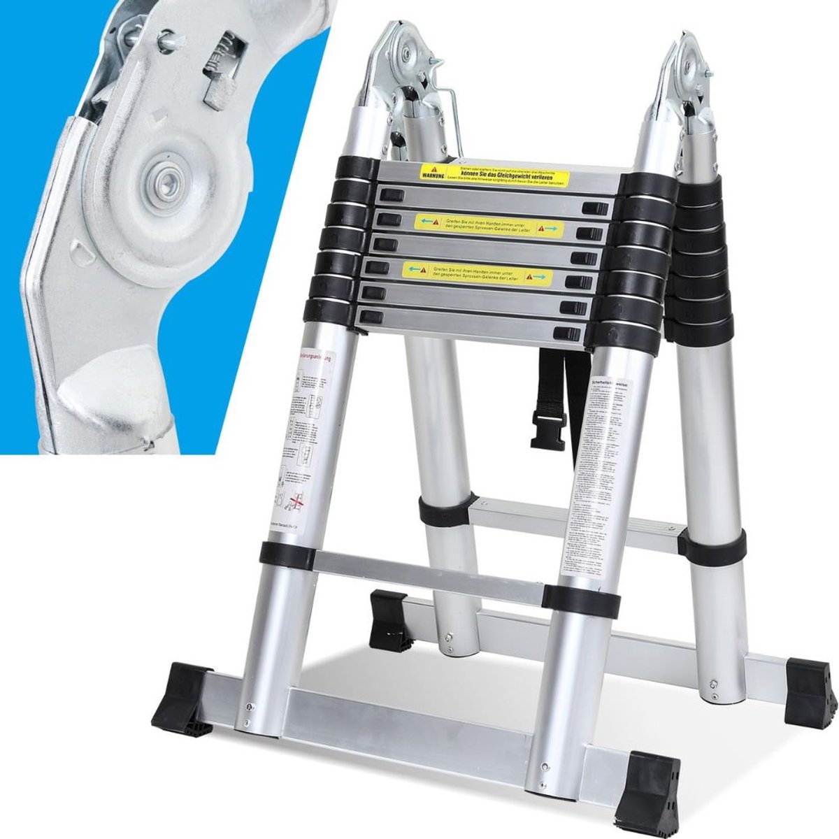 VELTRR® Telescoopladder Aluminium - Vouwladder - 5M