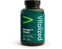 Vitalize Vitalize Vitalized - Omega-3 Vegan - 540 mg EPA + 360 mg DHA per dagdosering - 60 Softgels - Duurzame Algenbron en Vrij van Dierlijke ingrediënten - Voedingssupplementen - 60 stuks