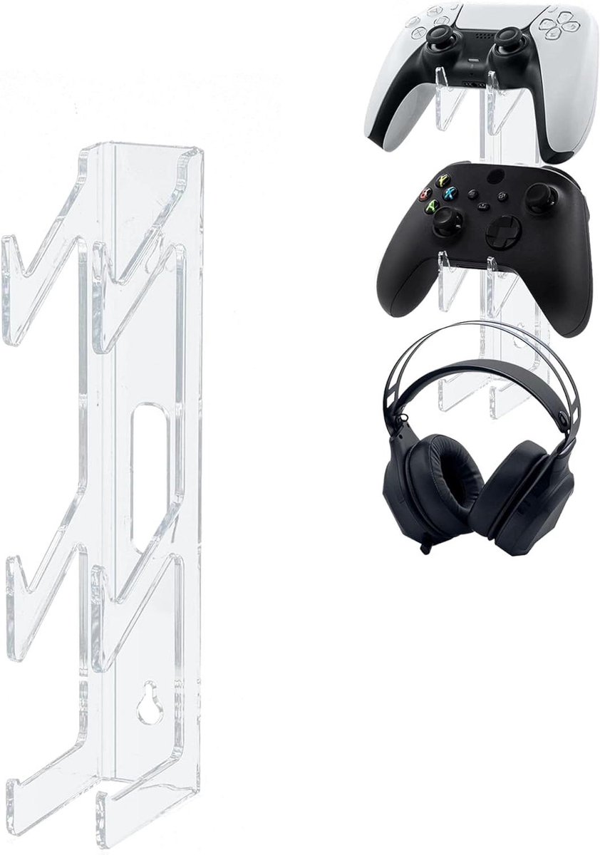 Wall Mount and Headset Stand for PS5/PS4/Xbox/NS Switch Dual Controller