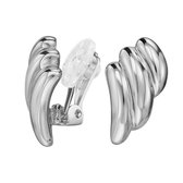 Boucles d'oreilles clip Traveller - Clips oreilles pour femme - Couleur argent - Plaqué platine - 17 x 10 mm - 157770