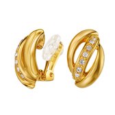 Boucles d'oreilles clip Traveller - Clips oreilles femme - Or - Plaqué or 22 carats - Cristal - Cristaux Preciosa - 18 x 10 mm - 157774