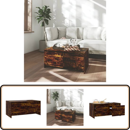 vidaXL Salontafel basse 90 x 50 x 41,5 cm Aggloméré Couleur chêne Sonoma