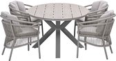 Garden Impressions Sorong tuinset 5-delig - Tulli tuintafel 180x115 cm - light teak vironwood