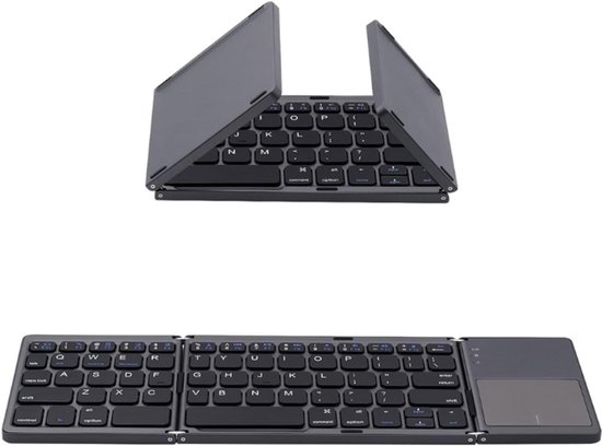 Mcbazel Opvouwbare Toetsenbord - Toetsenbord Met Touchpad - Opvouwbaar Toetsenbord - Bluetooth Keyboard - Draadloos Toetsenbord - Toetsenbord - Toetsenbord Draadloos - Mini Toetsenbord - Klein Toetsenbord - Wireless Keyboard - Foldable Keyboard