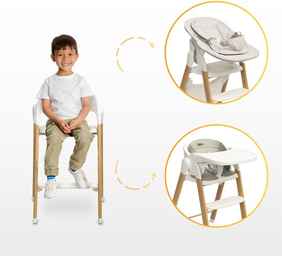 Chaise haute pliante 3 en 1 : Comfort, Sécurité et style en un, adaptée à partir de 6 mois