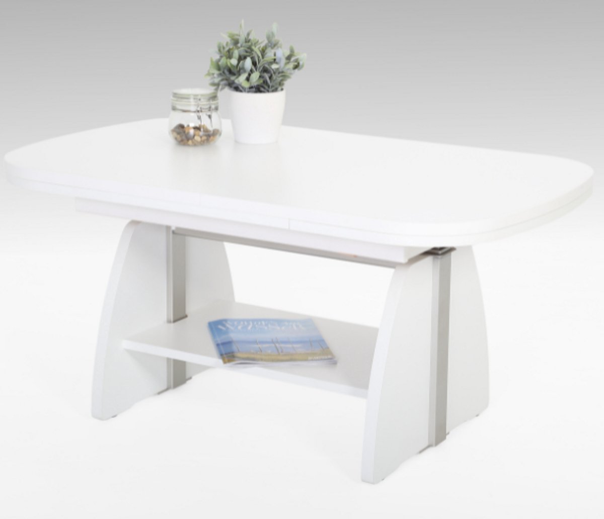 Salontafel Vienna 108/157x67x52/71 Cm-wit