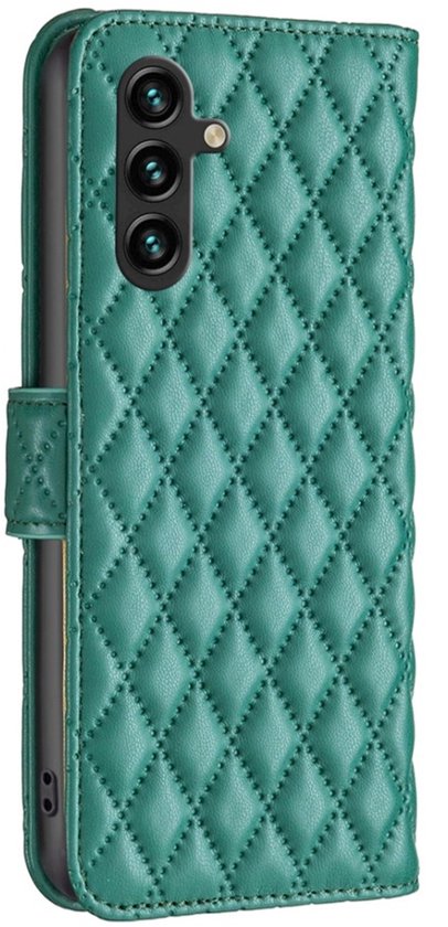 Étui BINFEN - Compatible avec Samsung Galaxy A36 - Étui à rabat BINFEN Rhombus - Vert
