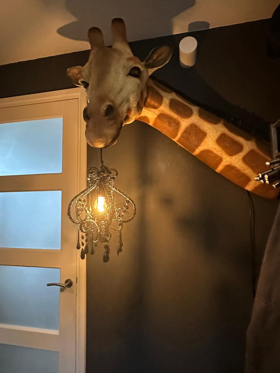 Goodyz - Jungle Dieren - Giraf - Giraffe hoofd - met verlichting - Kroonluchter - 110cm la