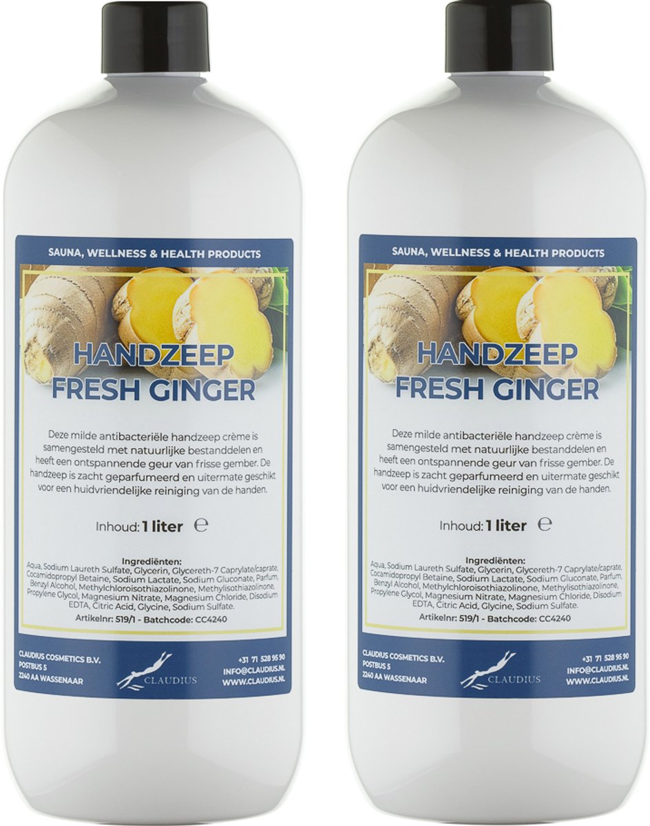 Handzeep Fresh Ginger 1 liter - set van 2 stuks