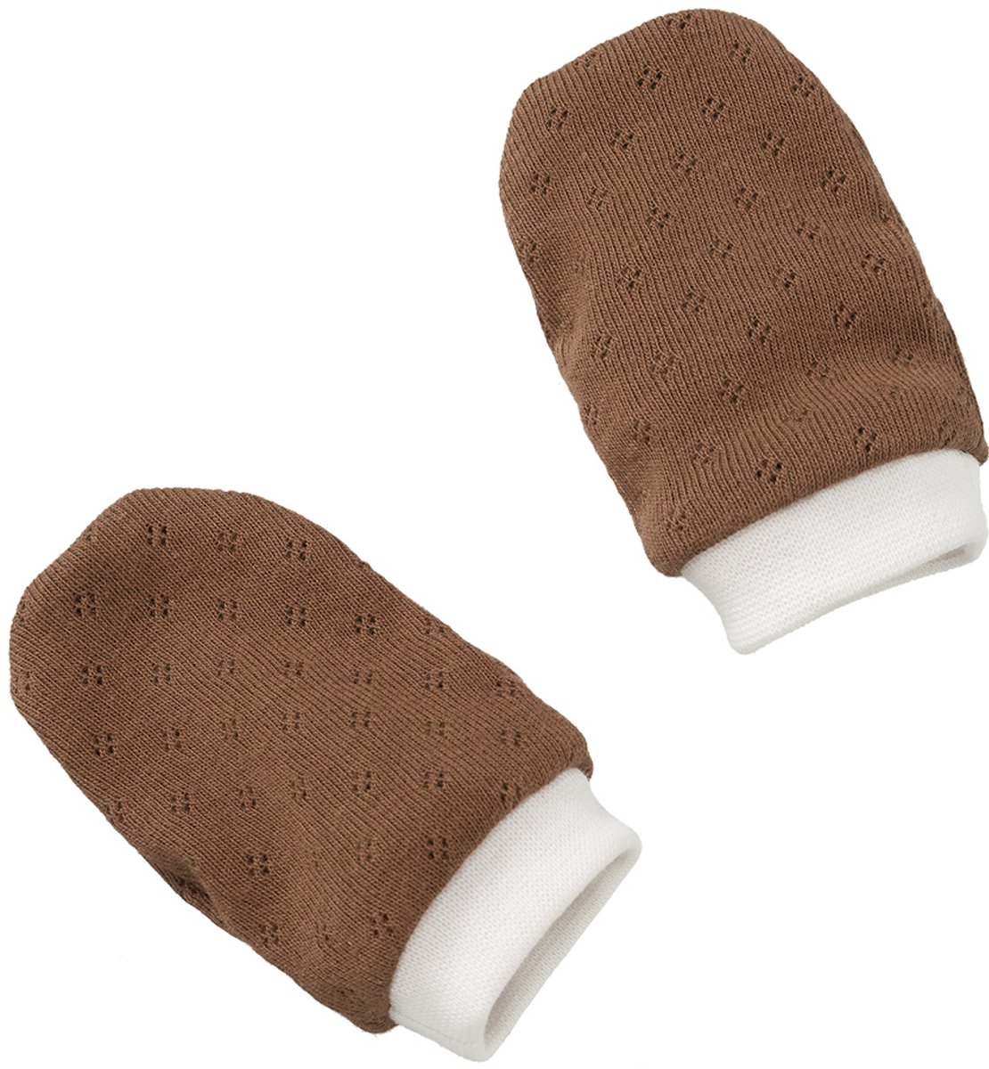 Cottonbaby krabwantjes - espresso - rekbaar - newborn