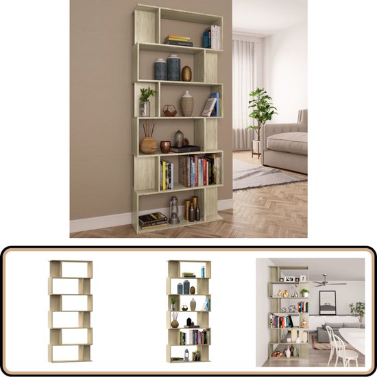 VidaXL Boekenkast/kamerscherm 80x30x160 cm spaanplaat wit