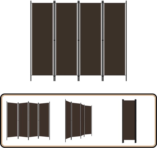 vidaXL Kamerscherm met 3 panelen 120x170x4 cm stof crème