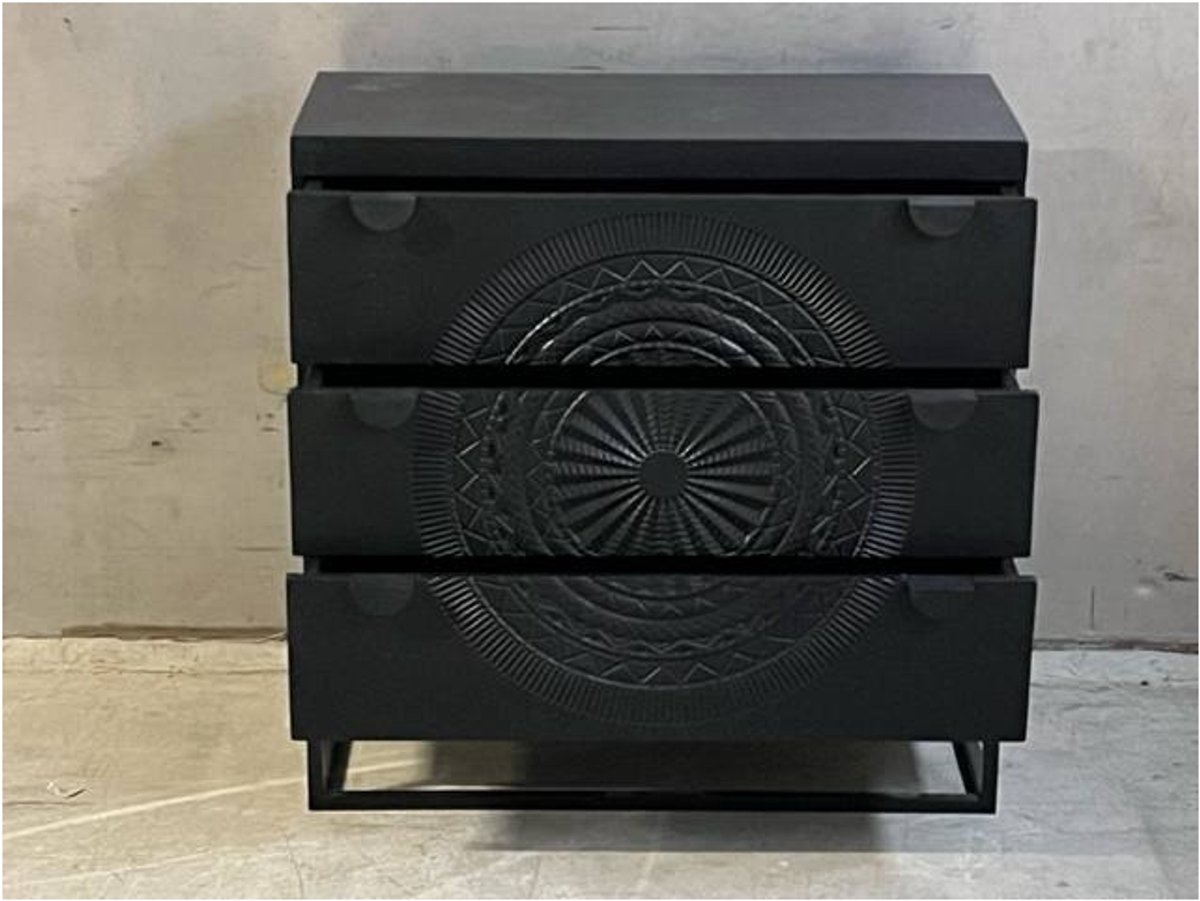 Cabinet carving 3-draw. black