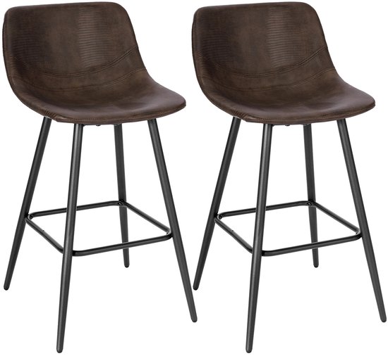 VOMKR Barkruk Counter Hoogte Cafe Bar Stoelen, Set van 2 barkruk