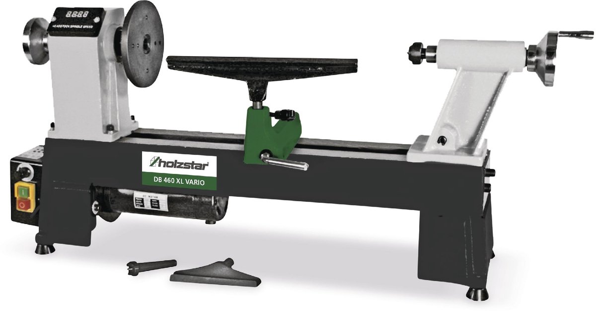 Houtdraaibank max. draaidiameter 305 mm centerlengte 460 mm 0,55 kW 230V variabel toerental Holzstar DB460XL VARIO