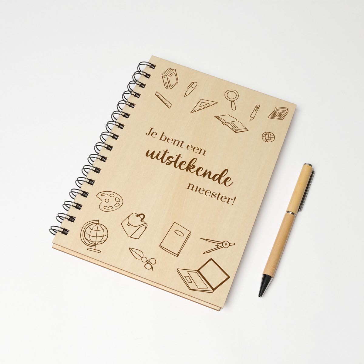 Notitieboek A5 - Luxe balpen - Cadeau - Einde schooljaar cadeau - Notitieboek - Cadeau meester - Schoolspullen