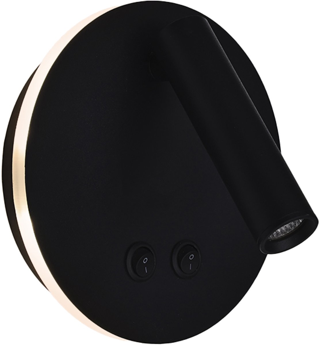 Olucia - ROBBIE - Wandlamp - Zwart - Vorm: Rond