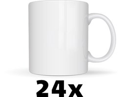 24x Witte Sublimatiemokken - Leuke Cadeau Ideeën - Bedrukbare Sublimatiemok - Geschikt voor Bedrukken - Hoogwaardige Kwaliteit - Leuke Cadeau Ideeën - Vaatwasser- Perfect voor Sublimatie - 325ml