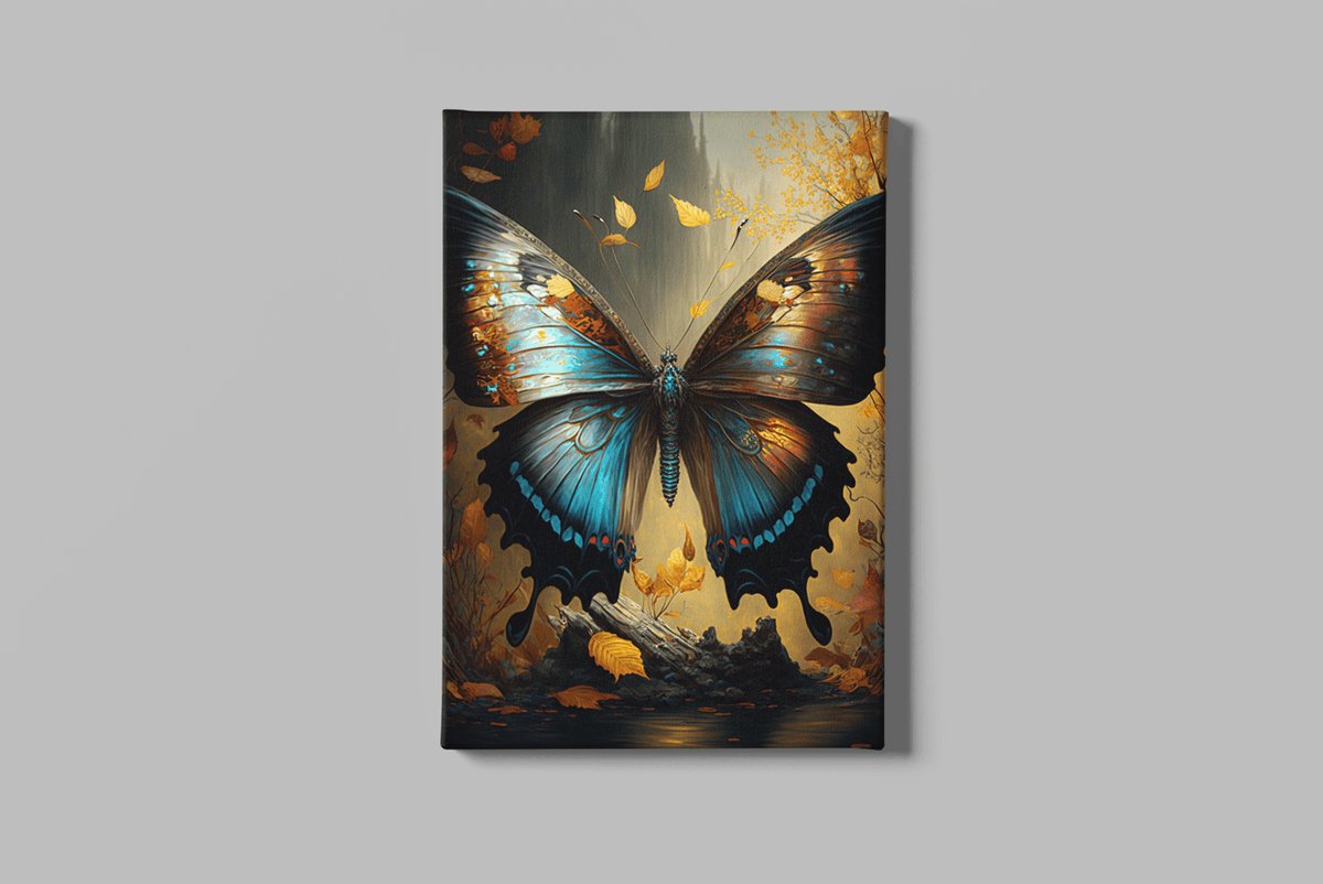 Trendex Global Canvas Schilderij - Vlinder - Kleurrijk - Wanddecoratie - 120x80x2 cm